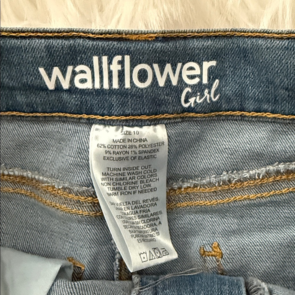 Wallflower Kids Blue Denim with adjustable straps Skirt - Picture 3 of 5
